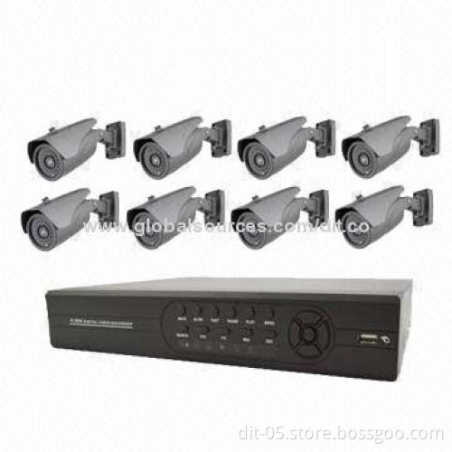 8CH H.264 Real-time DVR Kit, Supports PTZ/Alarm/3G/Wi-Fi with 8-piece 700TVL Cameras
